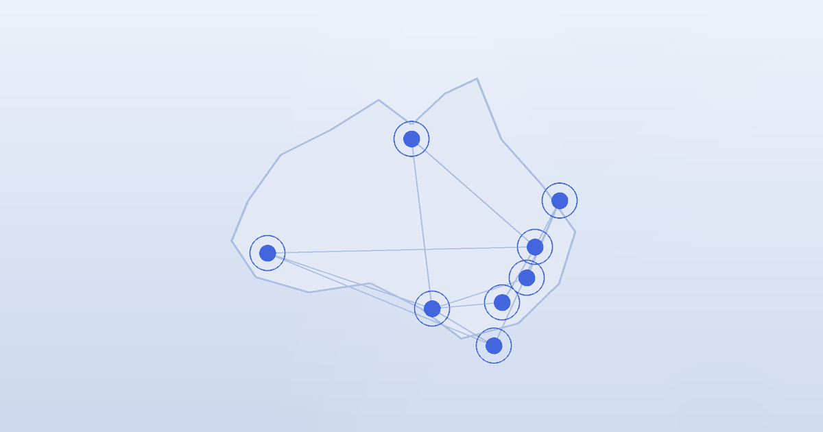 Stylised outline of Australia with glowing city markers joined by network lines